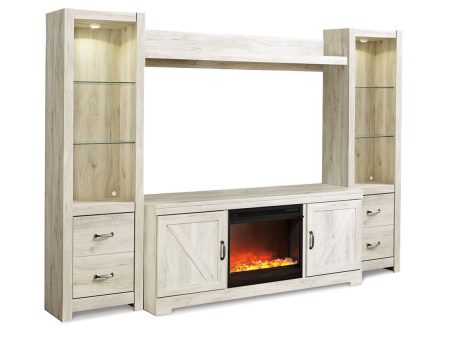 Bellaby Whitewash 4-Piece Entertainment Center with Fireplace Cheap