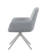 Abby Light Gray Chrome Flare Arm Side Chair For Discount