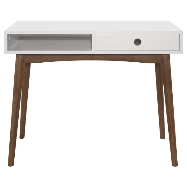 Bradenton White Walnut 1-Drawer Writing Desk Fashion