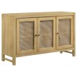 Amaryllis Natural Rectangular 3-Door Accent Cabinet For Cheap