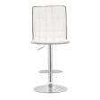 Ashbury White Chrome Upholstered Adjustable Bar Stools, Set of 2 For Discount