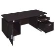 Lawtey Cappuccino Rectangular Storage Office Desk Hot on Sale