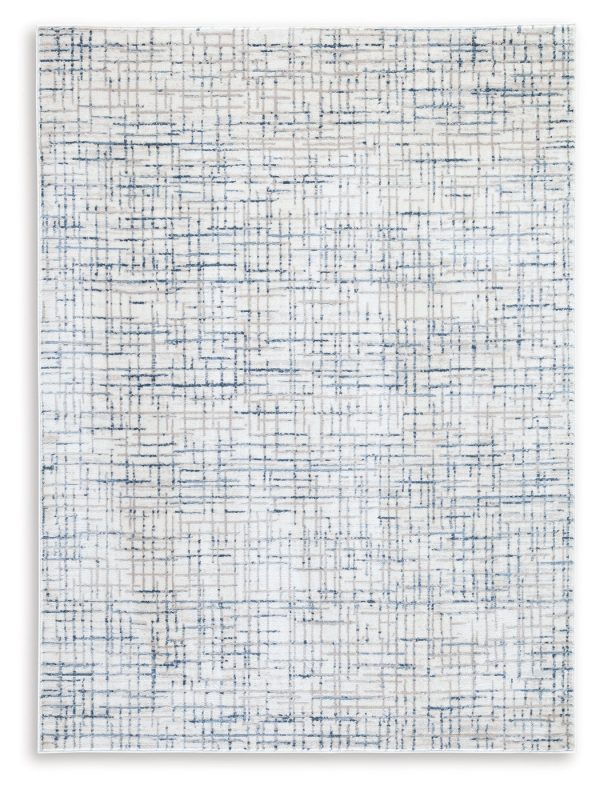 Beckfille Blue Gray Cream 5  x 7  Rug Cheap