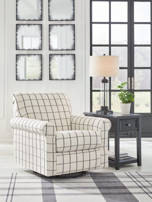 Davinca Charcoal Swivel Glider Accent Chair on Sale