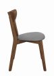 Alfredo Gray Natural Walnut Upholstered Dining Chairs, Set of 2 For Sale