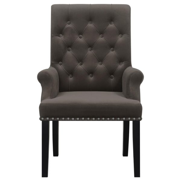 Alana Upholstered Tufted Arm Chair with Nailhead Trim Online