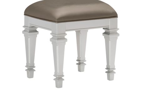 Avondale Silver Vanity Stool Cheap