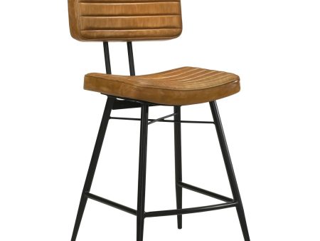 Partridge Upholstered Counter Height Stools with Footrest, Set of 2 For Sale