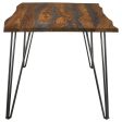 Neve Sheesham Gray Gunmetal Live-edge Dining Table with Hairpin Legs For Discount