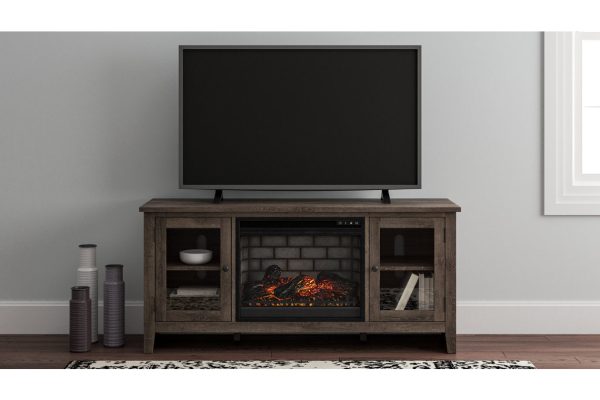 Arlenbry Gray 60  TV Stand with Electric Fireplace For Cheap