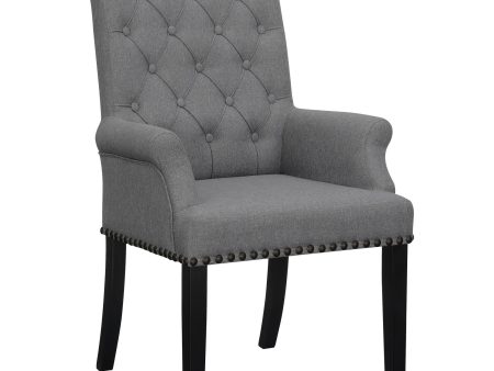 Alana Upholstered Tufted Arm Chair with Nailhead Trim Online now