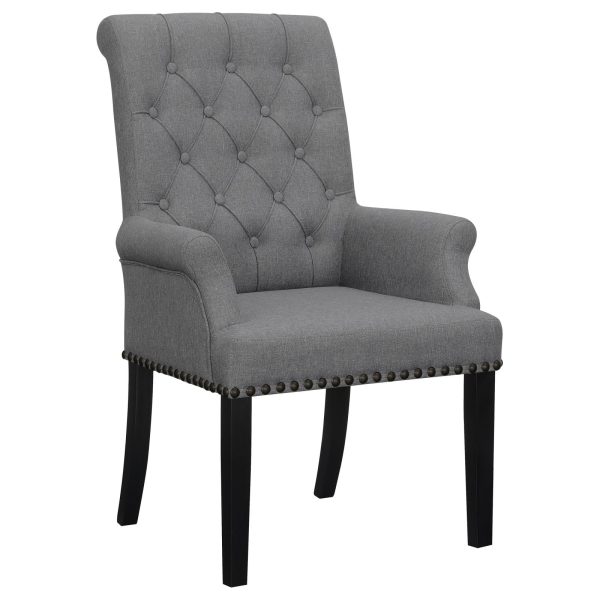 Alana Upholstered Tufted Arm Chair with Nailhead Trim Online now