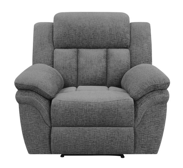 Bahrain Upholstered Glider Recliner Charcoal For Sale