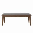 Alfredo Gray Natural Walnut Upholstered Dining Bench Cheap