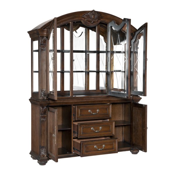 Bergen Dark Oak Buffet & Hutch For Discount