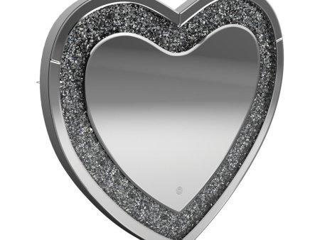 Aiko Silver Heart Shape Wall Mirror Online Hot Sale