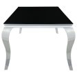 Carone Black Chrome Rectangular Glass Top Dining Table Online Hot Sale