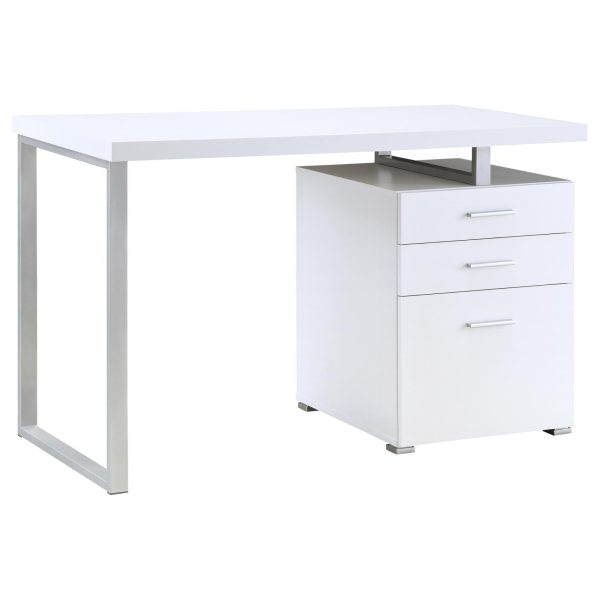 Brennan White 3-Drawer Office Desk Supply