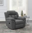 Bahrain Upholstered Glider Recliner Charcoal For Sale