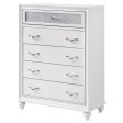 Barzini White 5-Drawer Chest Discount