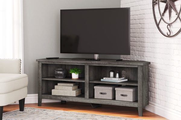 Arlenbry Gray Corner TV Stand For Discount