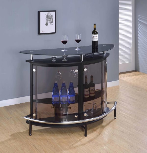 Amarillo Black Chrome 2-Tier Bar Unit Supply