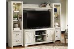 Bellaby Whitewash 4-Piece Entertainment Center For Cheap