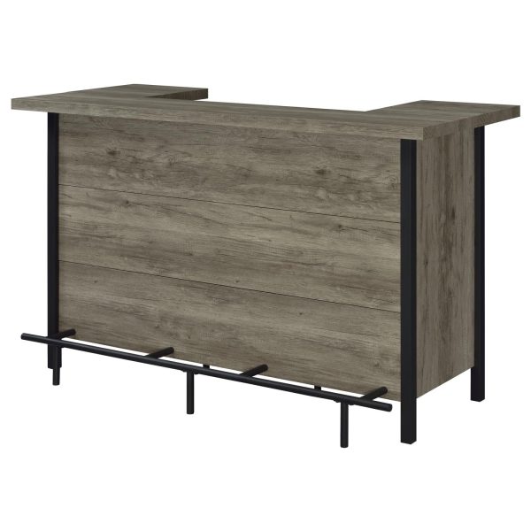 Bellemore Gray Driftwood Black Bar Unit with Footrest For Sale