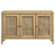 Amaryllis Natural Rectangular 3-Door Accent Cabinet For Cheap