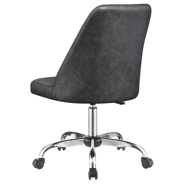 Althea Gray Chrome Upholstered Tufted Back Office Chair Online Hot Sale