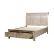 Bethel Wire Brushed Gray Sleigh Storage Platform Bedroom Set For Discount