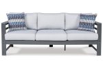 Amora Charcoal Gray Outdoor Sofa with Cushion For Discount