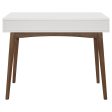 Bradenton White Walnut 1-Drawer Writing Desk Fashion