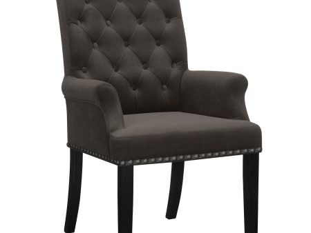 Alana Upholstered Tufted Arm Chair with Nailhead Trim Online