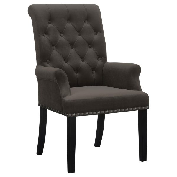 Alana Upholstered Tufted Arm Chair with Nailhead Trim Online