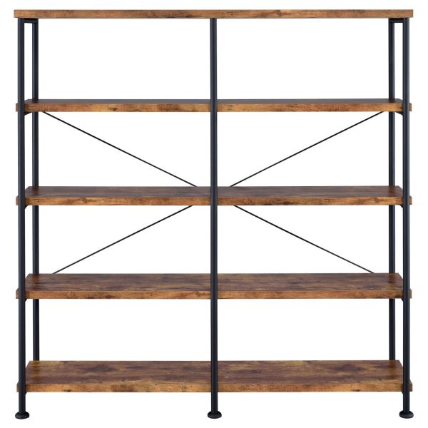 Analiese Antique Nutmeg 4-Shelf Open Bookcase Supply