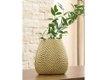 Efim Gold Finish Vase For Cheap