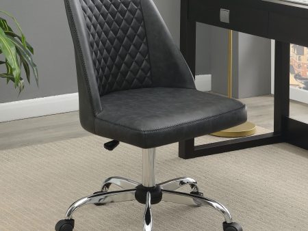 Althea Gray Chrome Upholstered Tufted Back Office Chair Online Hot Sale