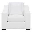 Ashlyn White Upholstered Sloped Arms Chair For Discount