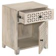 August White Washed 1-Door Accent Cabinet For Discount