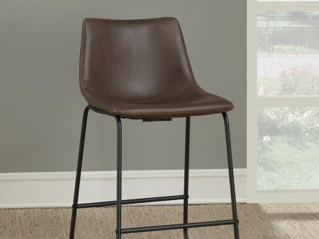 Michelle Two-tone Brown Black Armless Counter Height Stools, Set of 2 on Sale