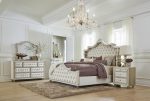 Antonella Ivory Camel Upholstered Panel Bedroom Set Online Sale