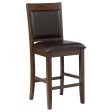 Dewey Brown Walnut Upholstered Counter Height Chairs with Footrest, Set of 2 on Sale