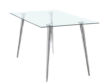 Gilman Rectangle Glass Top Dining Table Cheap