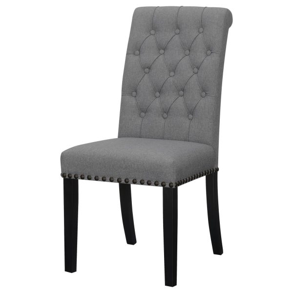 Alana Upholstered Tufted Side Chairs with Nailhead Trim, Set of 2 For Discount