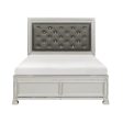 Bevelle Silver Upholstered King Bed For Cheap