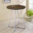 Bexter White Chrome Faux Marble Round Top Bar Table For Sale