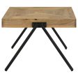 Avery Natural Black Rectangular Coffee Table with Metal Legs Fashion