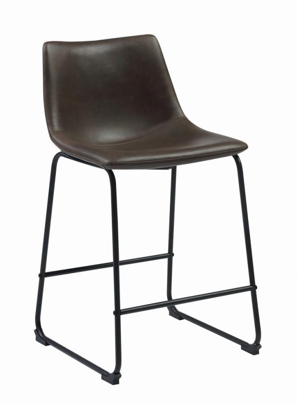 Michelle Two-tone Brown Black Armless Counter Height Stools, Set of 2 on Sale