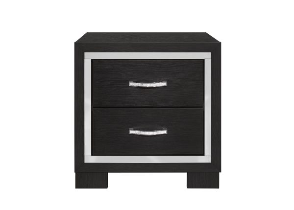 Bellante Melamine Black Nightstand Cheap